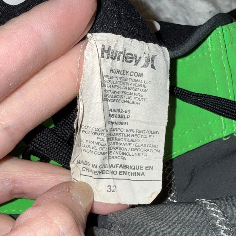 Hurley Phantom Men's Vibrant Green and Charcoal Board Shorts